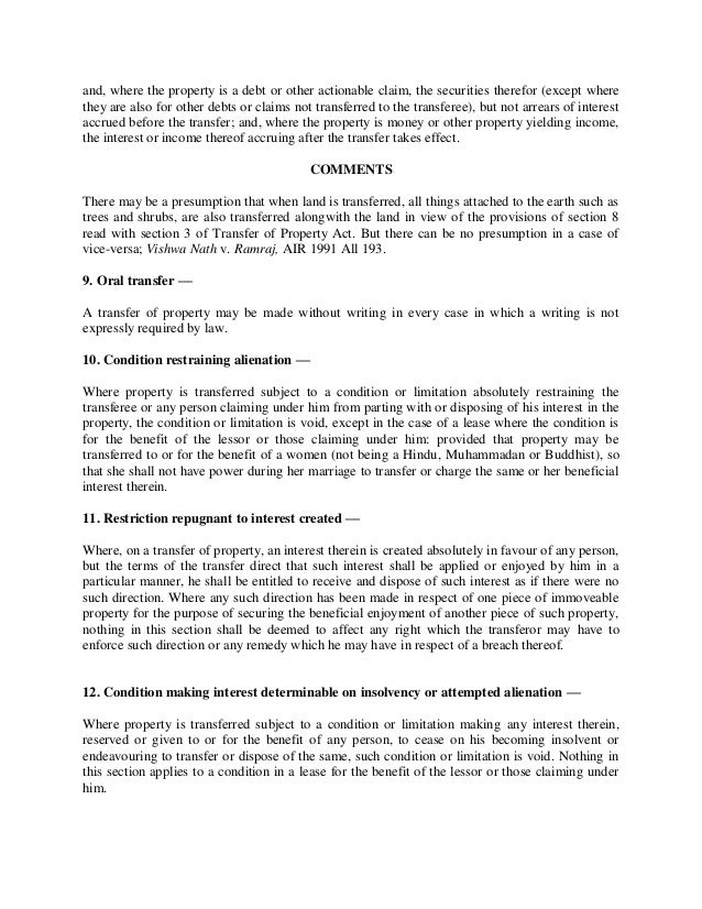 Transfer Of Property Act 1882 Bare Act Pdf